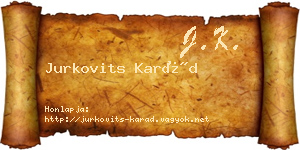 Jurkovits Karád névjegykártya